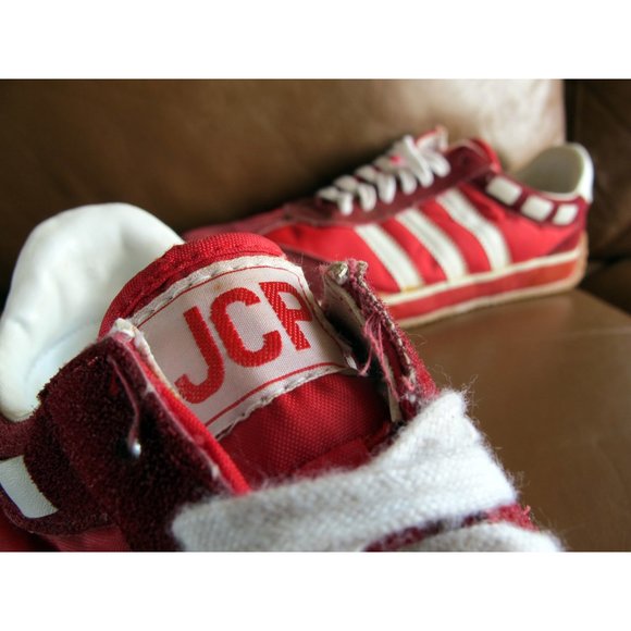 VTG 70s JCPenney Sanitized "Adidas Style" Red JCP Shoes Men's 10.5 sneaker samba - Picture 1 of 16